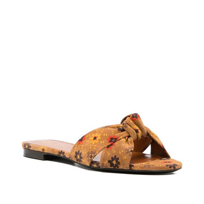 Saint Laurent Bianca Geknotete Wildleder Pantoletten