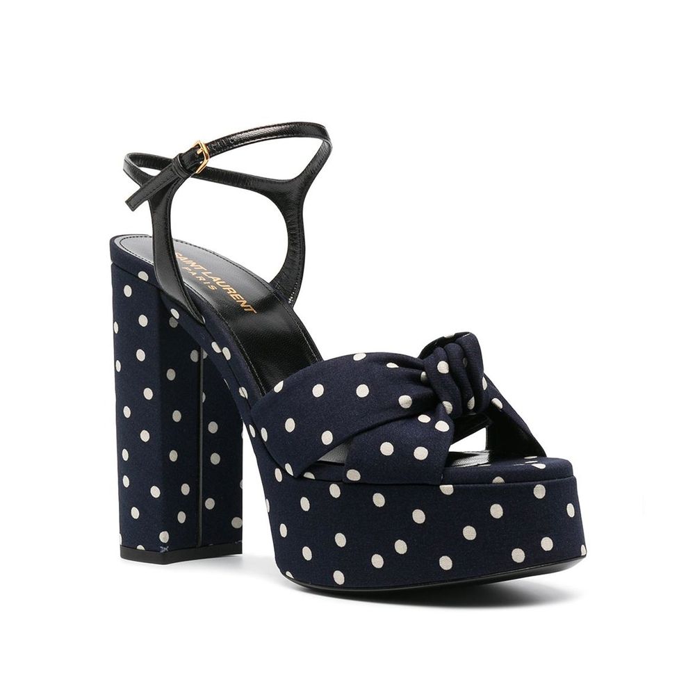 Saint Laurent Bianca Polka-Dot-Sandalen