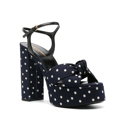 Saint Laurent Bianca Polka-Dot-Sandalen