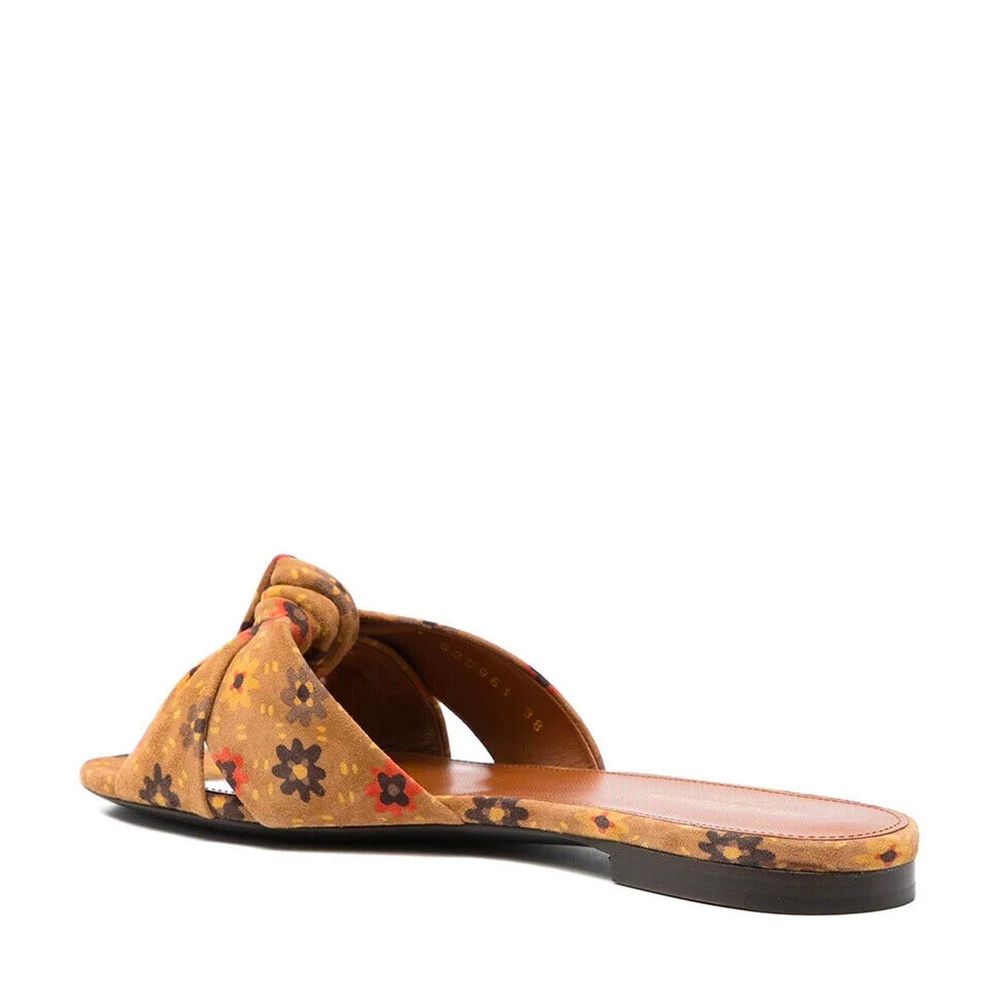 Saint Laurent Bianca Geknotete Wildleder Pantoletten