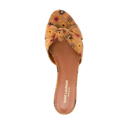Saint Laurent Bianca Geknotete Wildleder Pantoletten