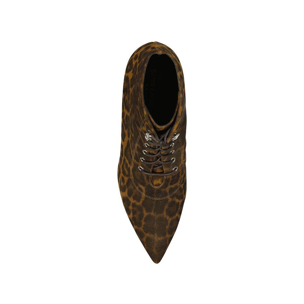 Saint Laurent Kiki Schnürstiefelette mit Leopardenmuster