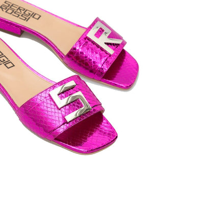 Sergio Rossi Flache Sandalen aus Leder
