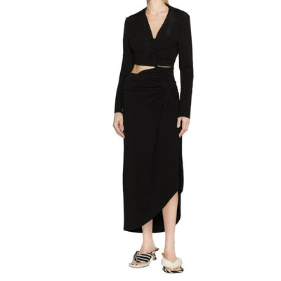 Off-White Midikleid mit Ausschnitt