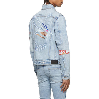 Amiri Playboy Magazin Trucker Denim Jacke