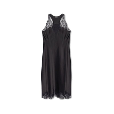 Balenciaga Midikleid aus Satin mit Riemchen