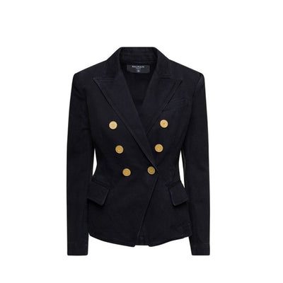 Balmain Zweireihiger Denim-Blazer