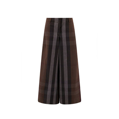 Burberry Karierte Leinenhosen mit weitem Bein
