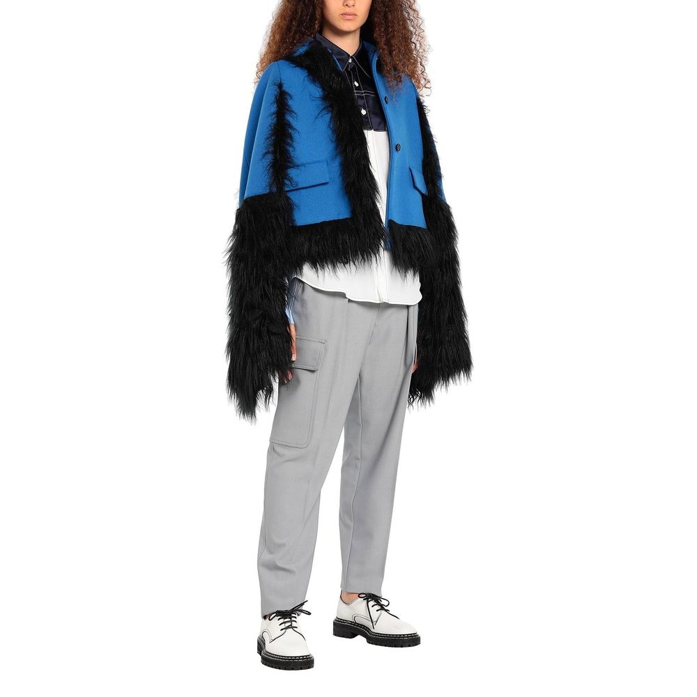 Maison Margiela Jacke mit Kunstfellbesatz und Cape