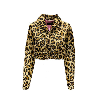 Dsquared² Leopard Kalbshaar Cropped Jacket