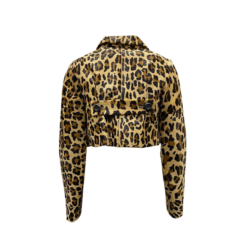 Dsquared² Leopard Kalbshaar Cropped Jacket