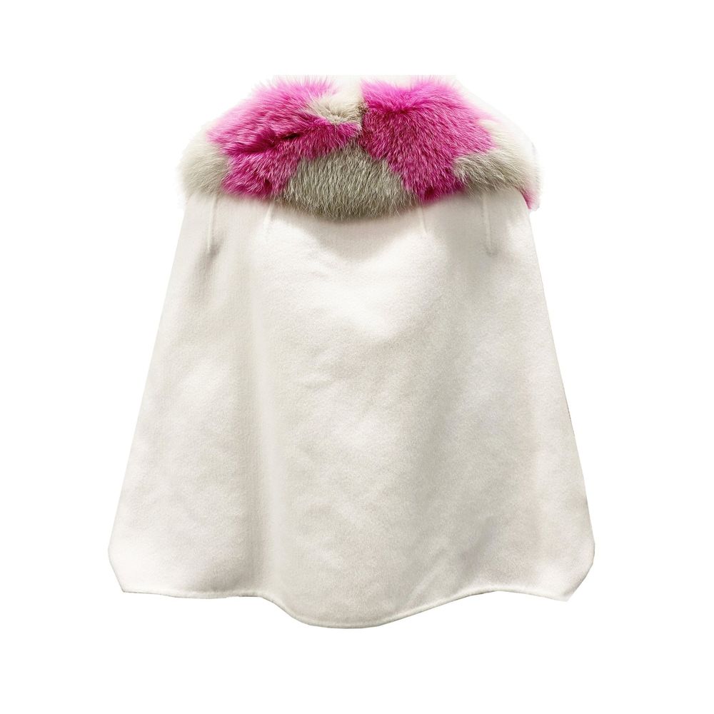 Fendi Pelzkragen Kaschmir Cape Jacke