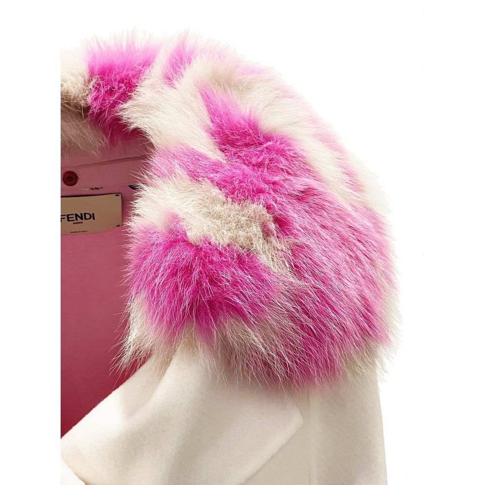 Fendi Pelzkragen Kaschmir Cape Jacke