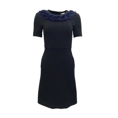 Fendi Gestricktes Kleid mit Nerzkragen