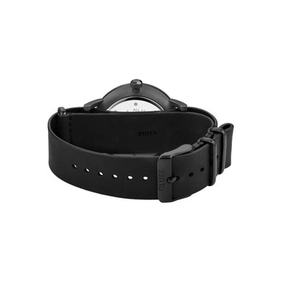 Cluse Schwarze Lederuhr
