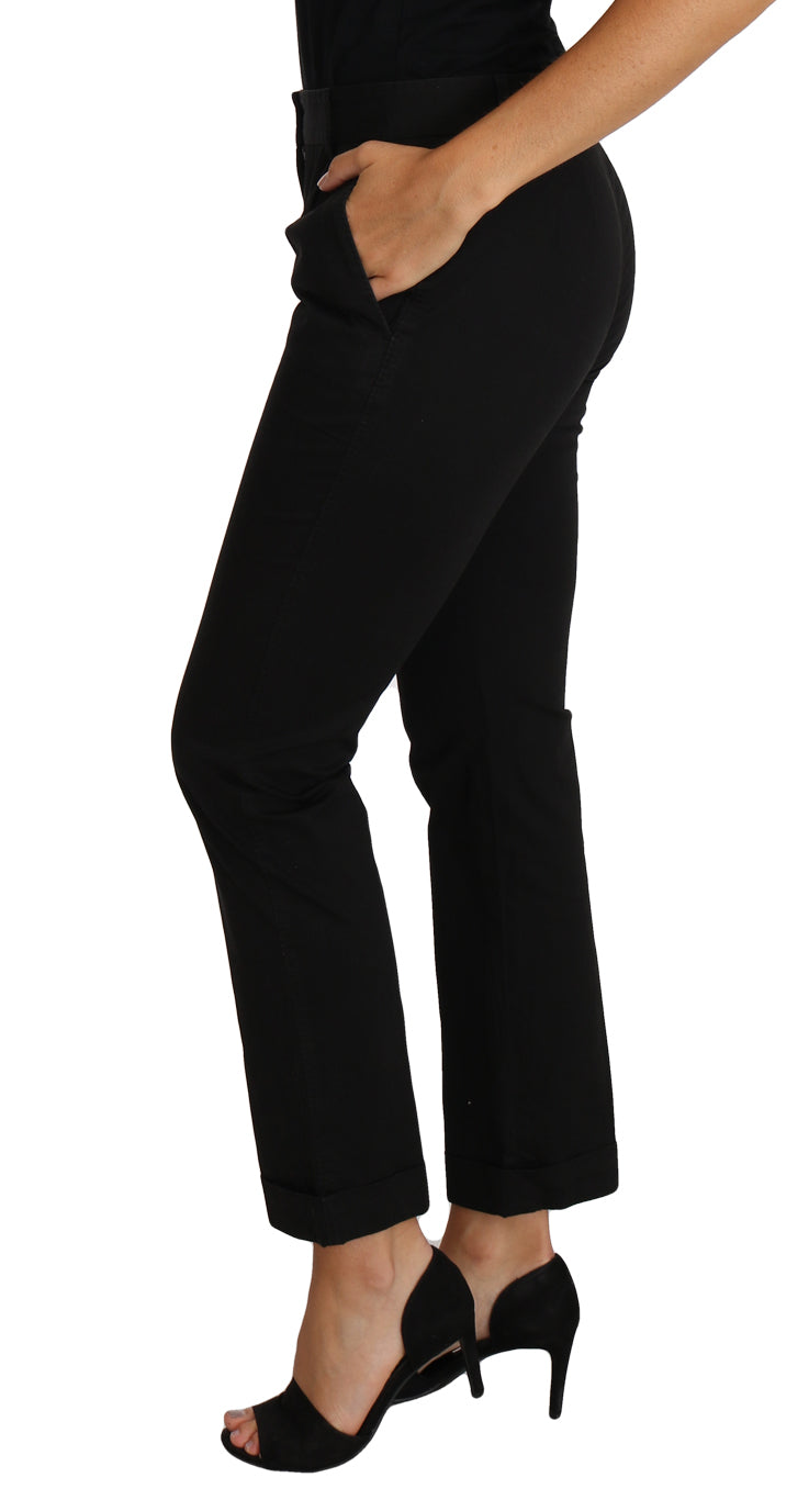 Dolce & Gabbana Schwarzes Kleid Gekürzte Gerade Gerade Hose