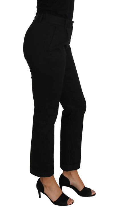 Dolce & Gabbana Schwarzes Kleid Gekürzte Gerade Gerade Hose