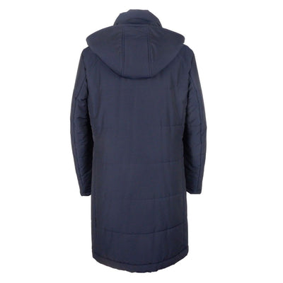 Made in Italy Blauer Herren-Regenmantel aus Wolle