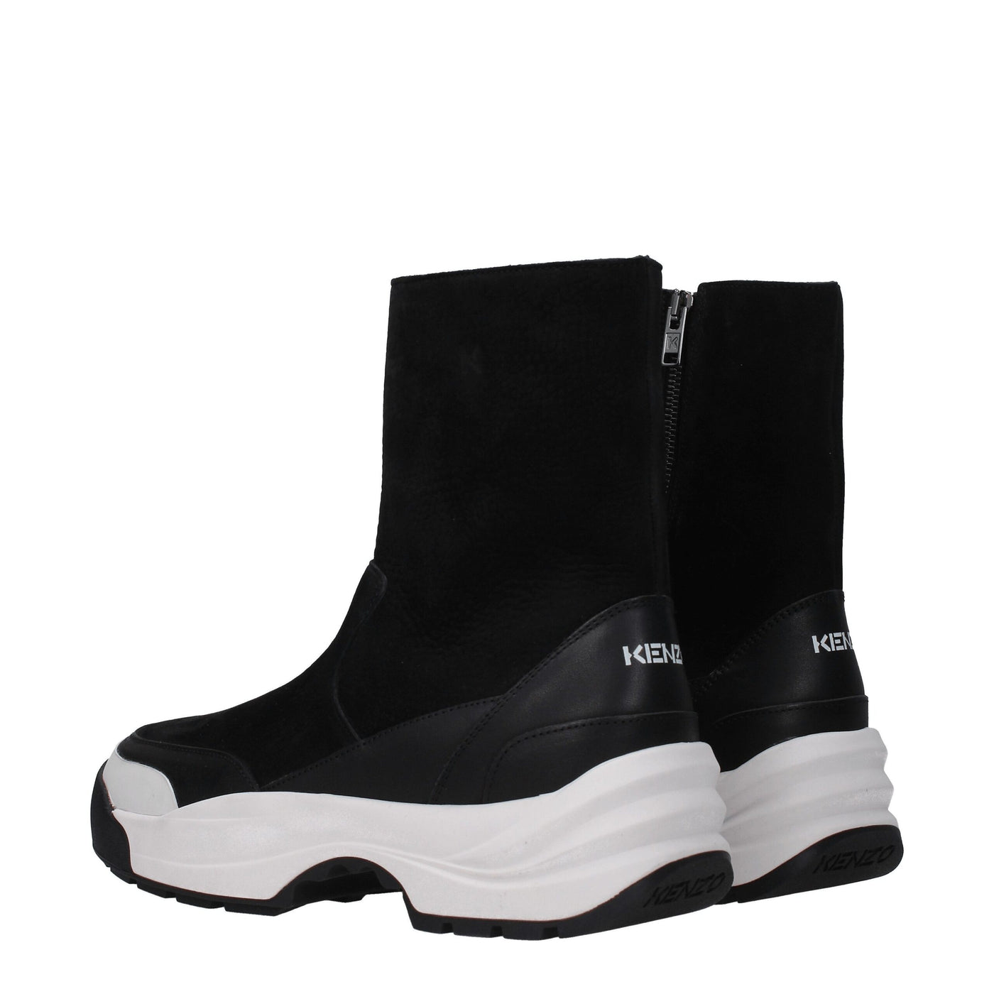 Kenzo Schwarze Lederstiefeletten