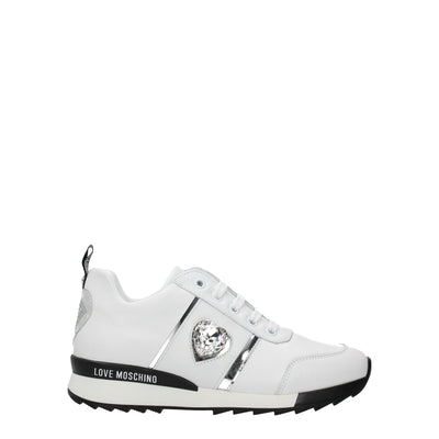 Love Moschino Weiße Leder-Low Tops