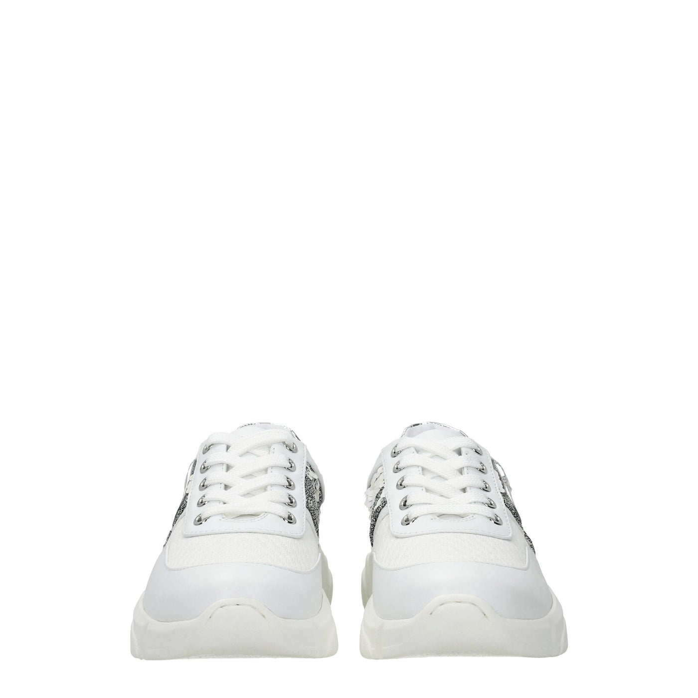 Love Moschino Chunky Sneakers aus weißem Stoff