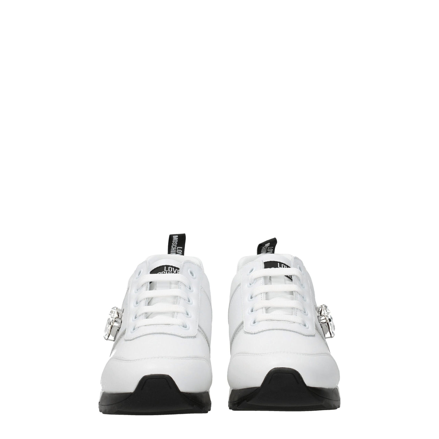 Love Moschino Weiße Leder-Low Tops