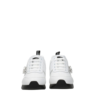 Love Moschino Weiße Leder-Low Tops