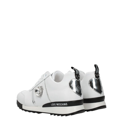 Love Moschino Weiße Leder-Low Tops
