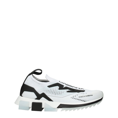 Dolce & Gabbana Weißer Stoff Sportliche Turnschuhe