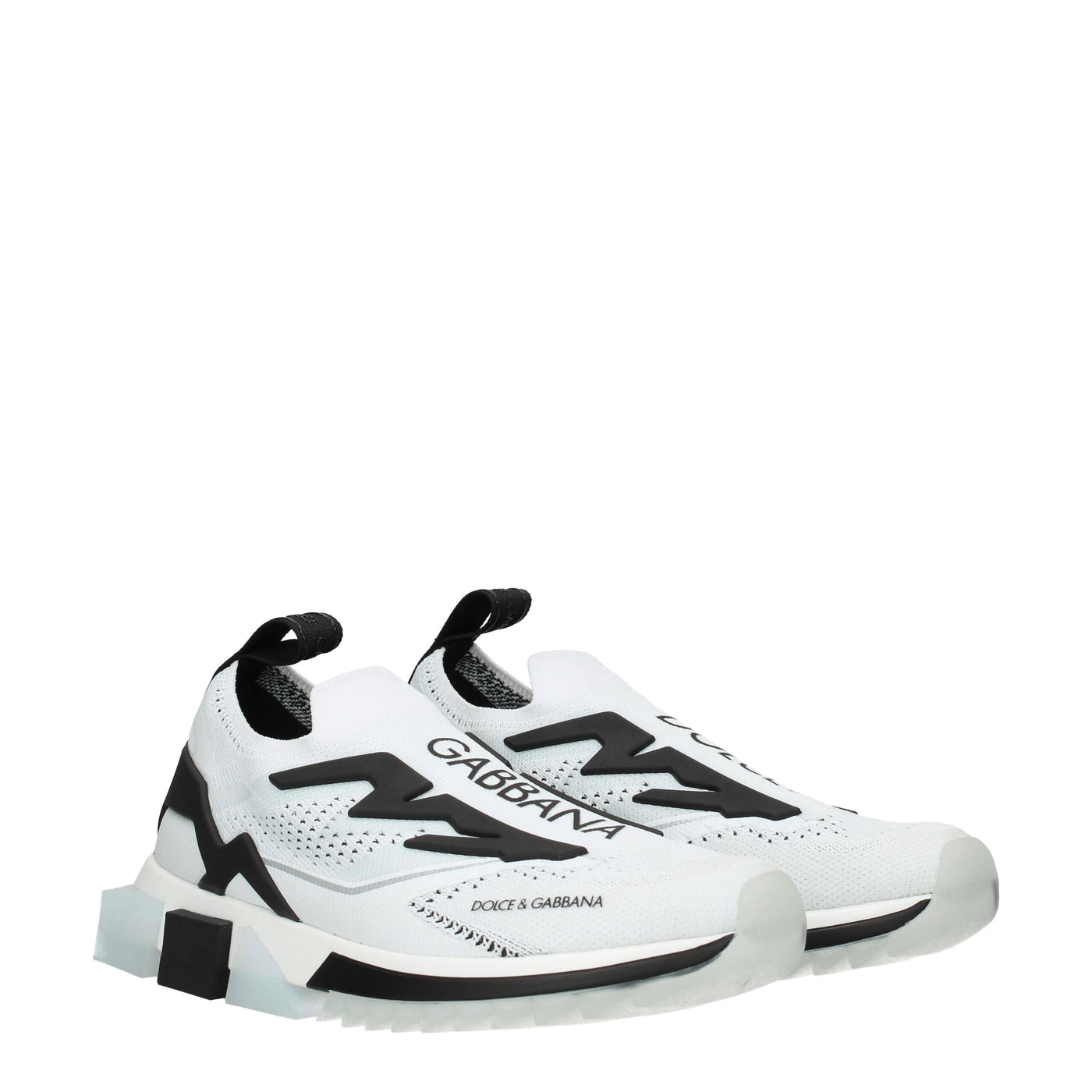 Dolce & Gabbana Weißer Stoff Sportliche Turnschuhe