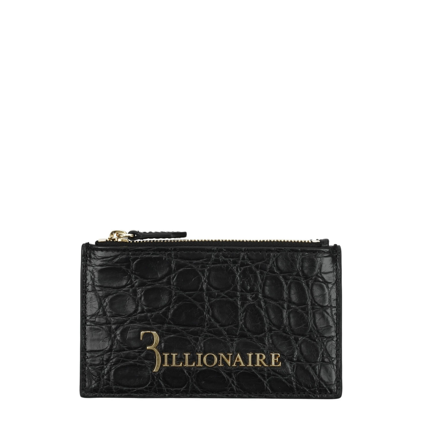 Billionaire Italian Couture Schwarzer Krokodil-Kartenhalter