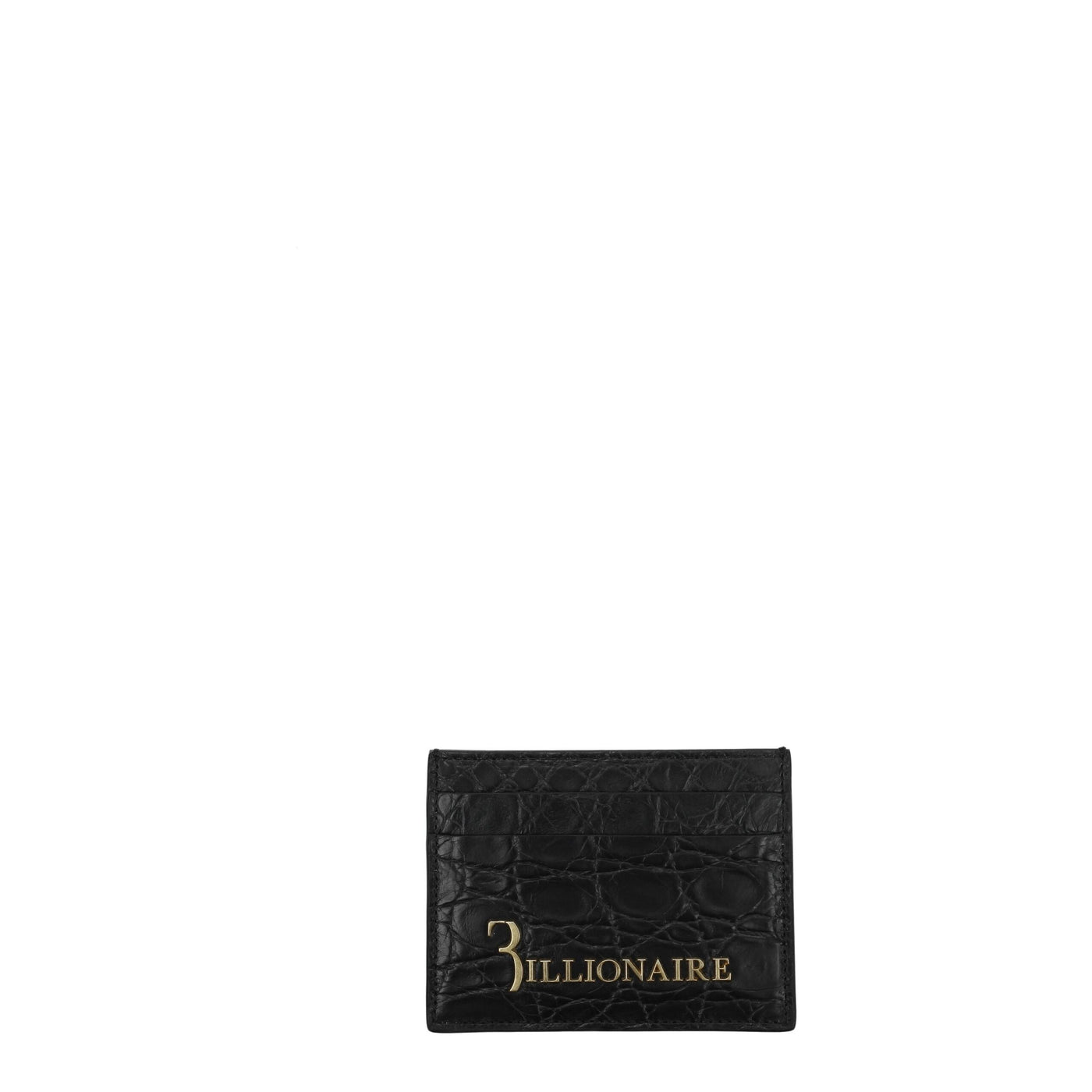 Billionaire Italian Couture Schwarzer Krokodil-Kartenhalter
