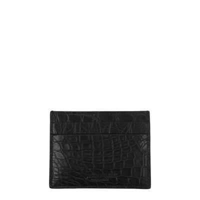 Billionaire Italian Couture Schwarzer Krokodil-Kartenhalter