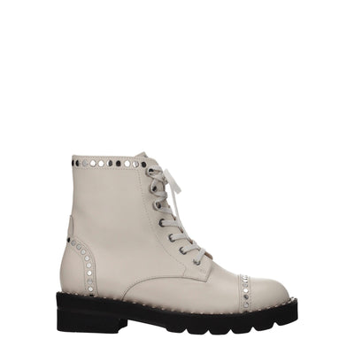Stuart Weitzman Beige Lederstiefeletten
