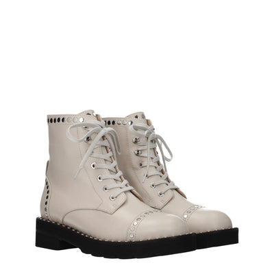 Stuart Weitzman Beige Lederstiefeletten