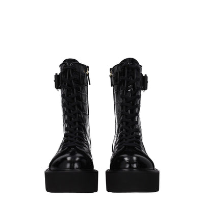 Stuart Weitzman Schwarze Lederstiefeletten