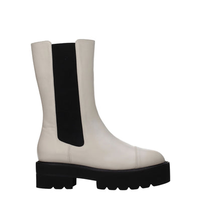 Stuart Weitzman Beige Lederstiefeletten