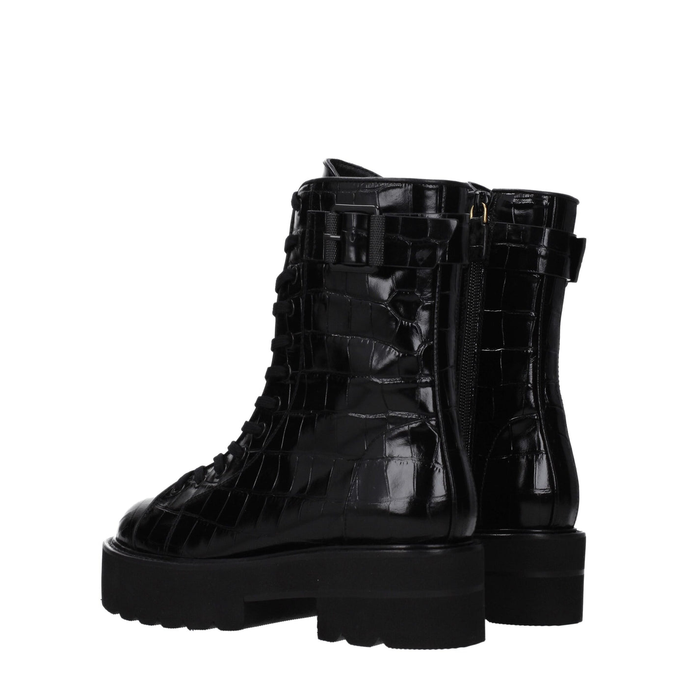 Stuart Weitzman Schwarze Lederstiefeletten