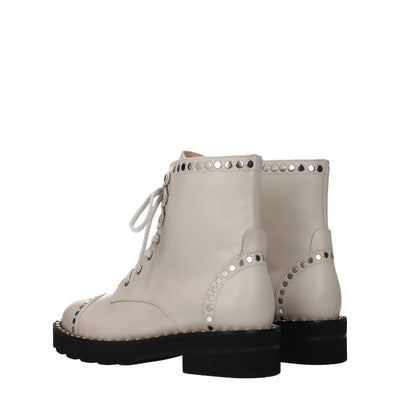 Stuart Weitzman Beige Lederstiefeletten