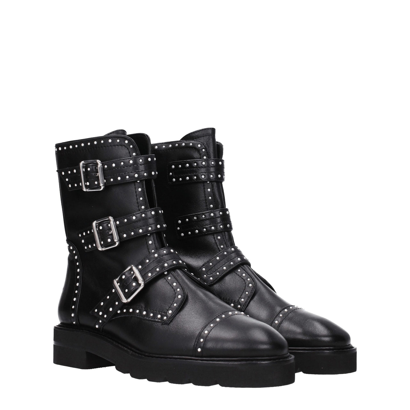 Stuart Weitzman Schwarze Lederstiefeletten