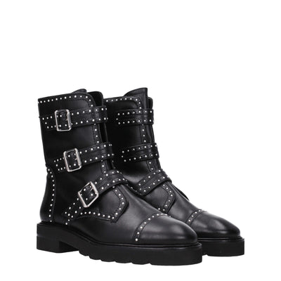 Stuart Weitzman Schwarze Lederstiefeletten