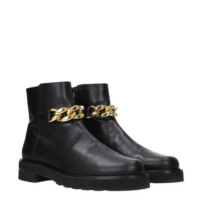 Stuart Weitzman Schwarze Lederstiefeletten