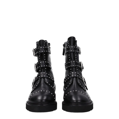 Stuart Weitzman Schwarze Lederstiefeletten