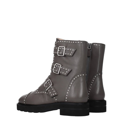 Stuart Weitzman Graue Lederstiefeletten