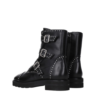 Stuart Weitzman Schwarze Lederstiefeletten