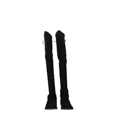 Stuart Weitzman Schwarzes Leder Over The Knee