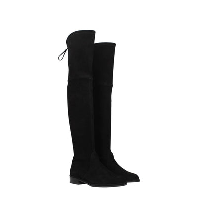 Stuart Weitzman Schwarzes Leder Over The Knee