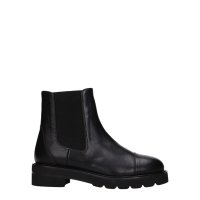 Stuart Weitzman Schwarze Lederstiefeletten