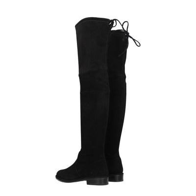 Stuart Weitzman Schwarzes Leder Over The Knee