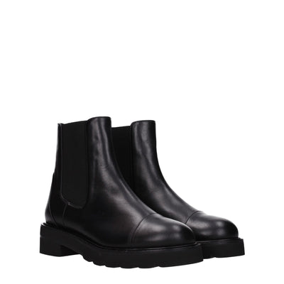 Stuart Weitzman Schwarze Lederstiefeletten